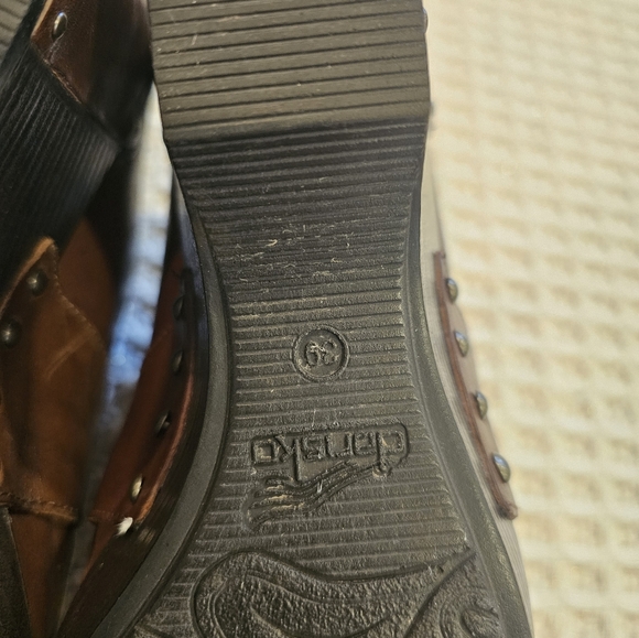 Dansko Leather Wedge Clogs Brown Studded 39 - Picture 9 of 11